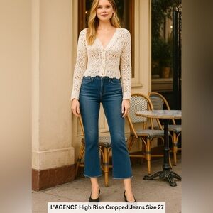 L’AGENCE High Rise Cropped Jeans Size 27